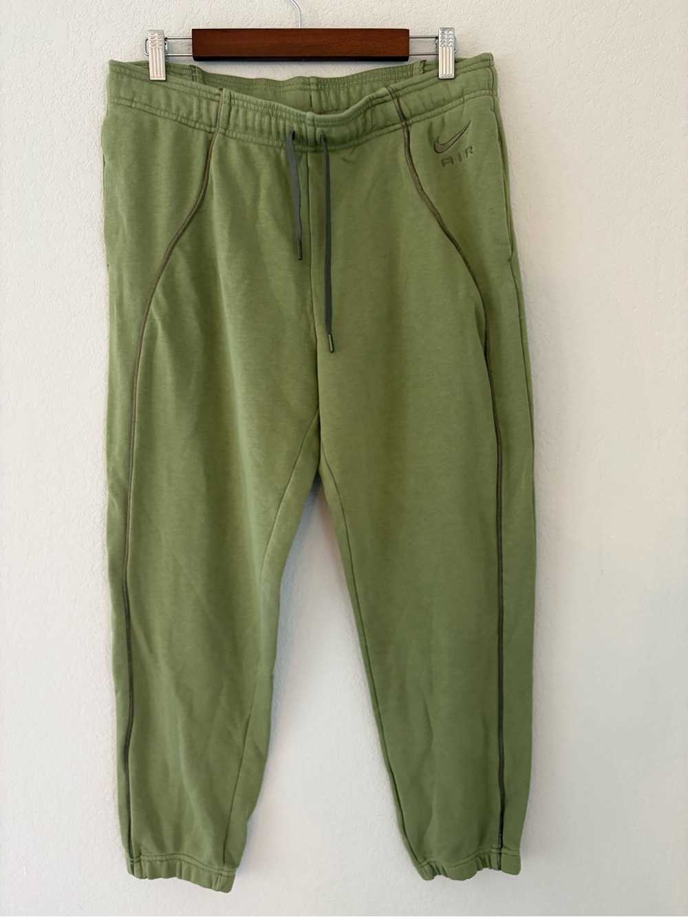Nike Air Womens Mid Rise Fleece Jogger Sweats Pants Large Green